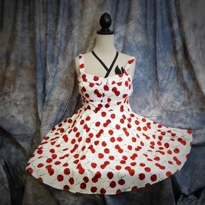 Modcloth IXIA Cherry Rockabilly Dress 3X